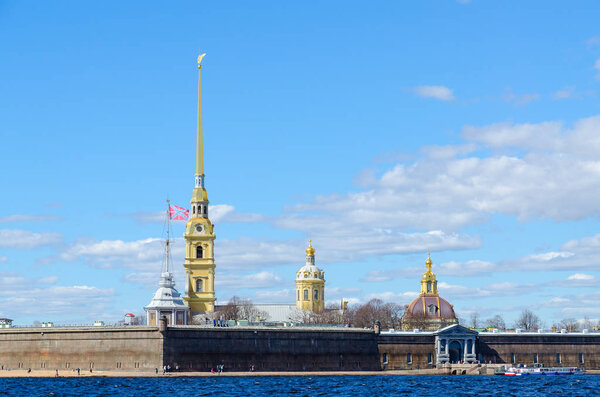 View of Peter and Paul Fortress from Neva River, St. Petersburg, Russia