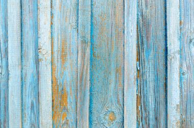 Doku kırık mavi boya ile eski ahşap çit