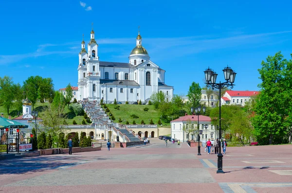 Holy Dormition Cathedral and Holy Spirit Monastery, Vitebsk, Belarus — Stock Photo, Image