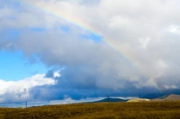 Rainbow after rain in vicinity of Zabljak, Montenegro