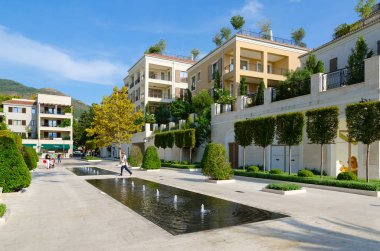 Tivat, şehir manzaralı, Karadağ çıkabilir üzerinde çeşme