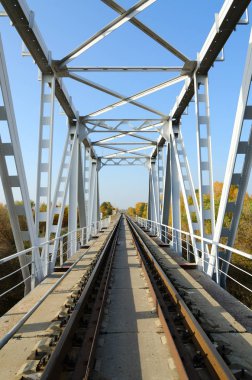 Demiryolu Köprüsü, perspektif içine uzanan raylar