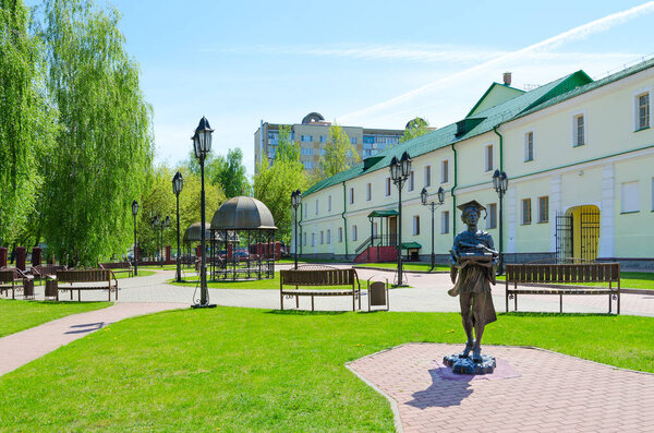 Complex of buildings of former Jesuit collegium (now - Polotsk State University), monument to Polotsk student, Belarus