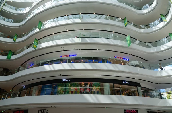 Interior view of modern shopping center Toptani, Tirana, Albania — Stok Foto