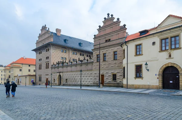 Hradchanskaya Square, Schwarzenberg Palace, Praag, Tsjechië — Stockfoto