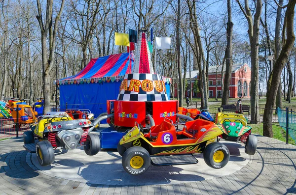 Gomel Belarus Março 2020 Atração Carros Parque Vazio Primavera Durante — Fotografia de Stock