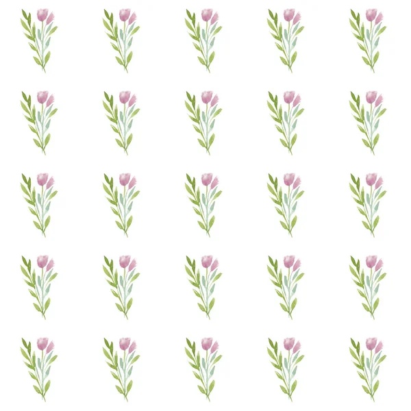 Бесшовный Акварельный Узор Цветочных Букетов Нежные Элегантные Цвета Белом Фоне — стоковое фото