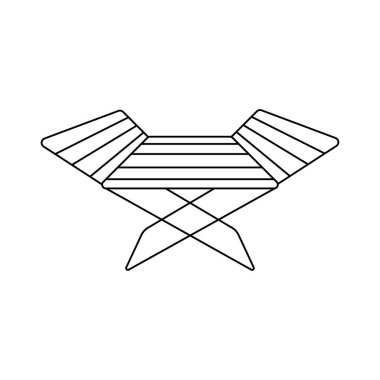 Dekkle çerçeve çizgisi simgesi, taslak vektör işareti, beyaz üzerine izole edilmiş doğrusal resim. Sembol, logo illüstrasyonu.