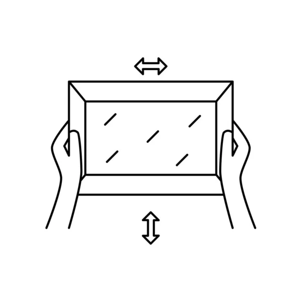 Ilustracja Wektora Cienkie Ikony Dłoni Potrząsające Pleśnią Dekoltem Proces Ręcznego — Wektor stockowy