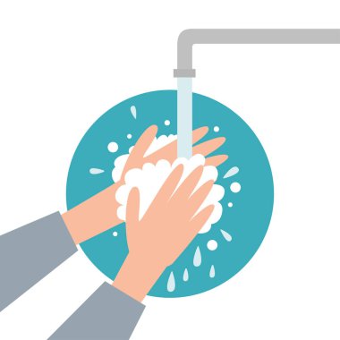 Ellerini yıka. Elinde sabun tutan adam