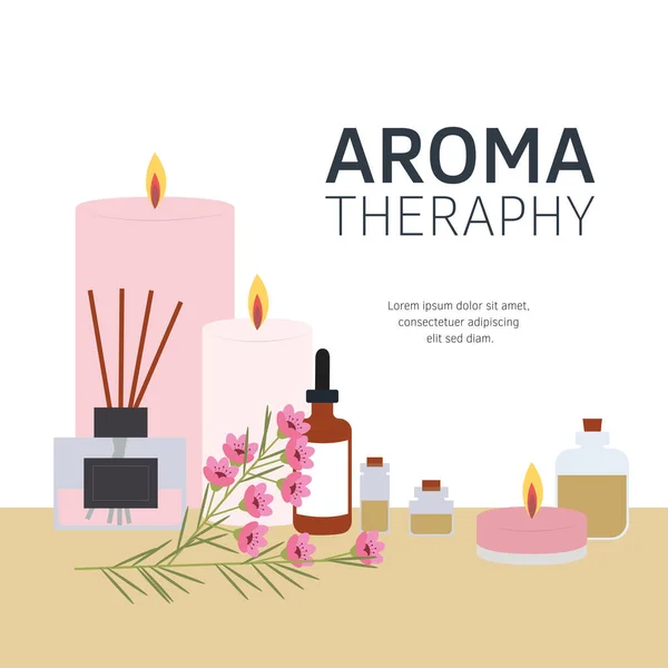 Vektorillustration Aromatherapie. Aromatisierer. Aromatischer Lufterfrischer — Stockvektor