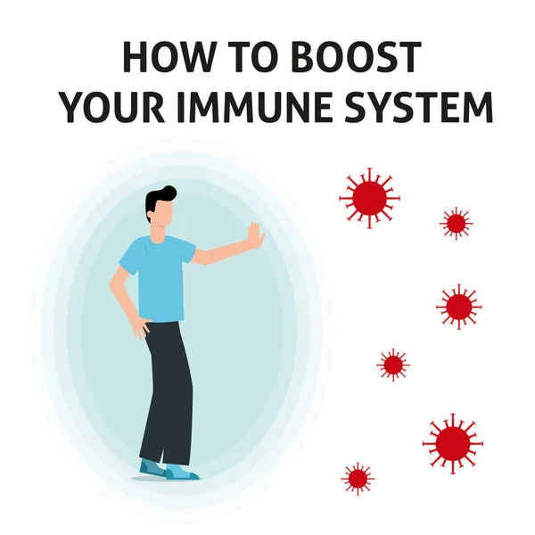 Imunitní systém posílení vektorové ilustrace. Zdravotní bakterie — Stockový vektor