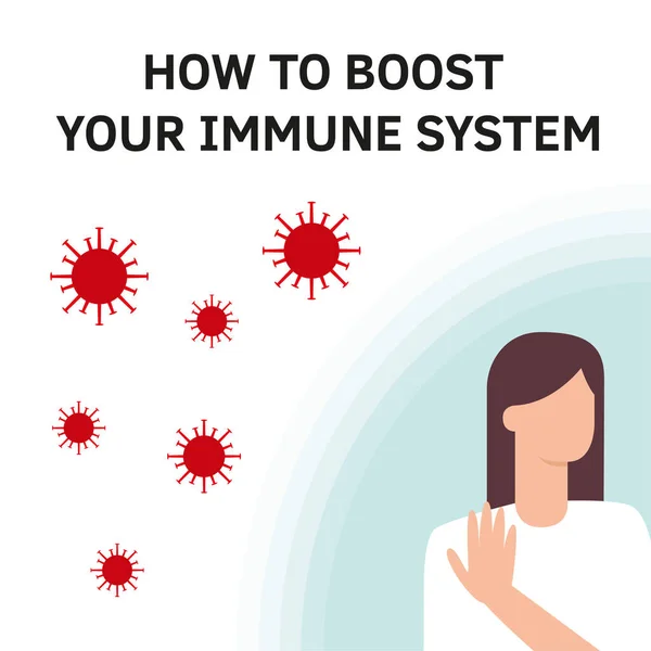 Immuunsysteem boost vector illustratie. Gezondheidsbacteriën — Stockvector