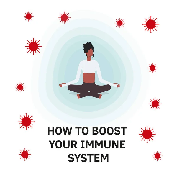 Immuunsysteem boost vector illustratie. Gezondheidsbacteriën — Stockvector