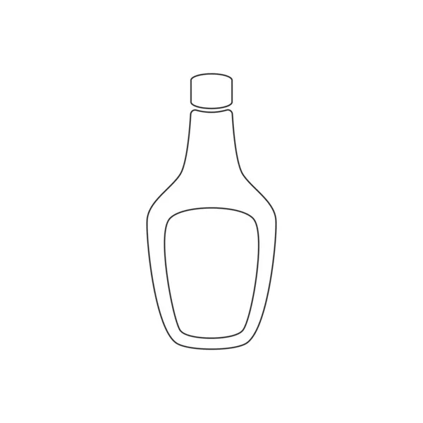 Botella de salsa de mostaza y ketchup. Icono de vector plano — Vector de stock