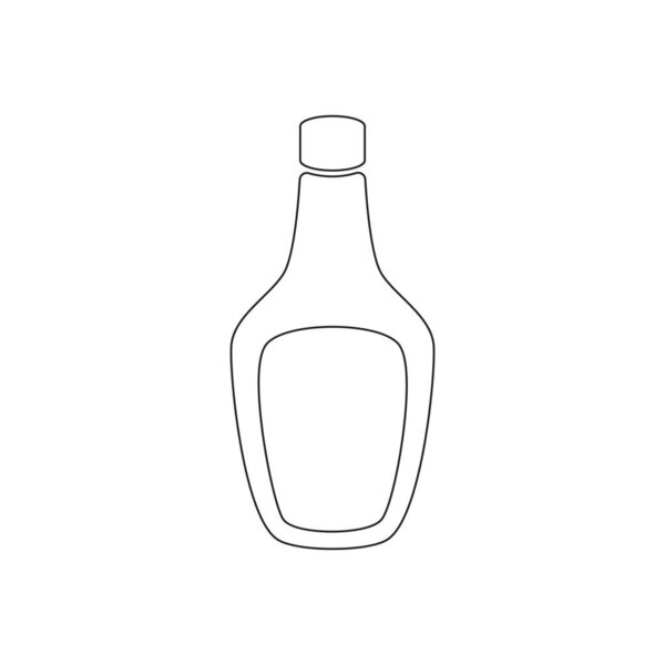 Ketchup and Mustard Sauce Bottle. Flat Vector Icon