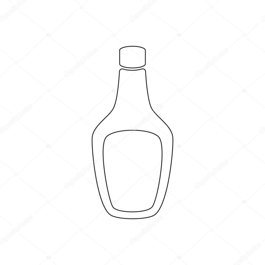 Ketchup and Mustard Sauce Bottle. Flat Vector Icon