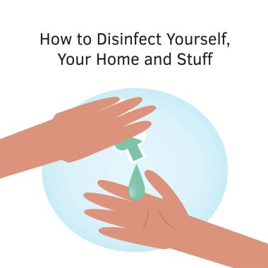 El dezenfektanı, el temizliği konsepti afişi. Web tasarımı için el temizliği vektör konsepti pankartımın düz çizimi.