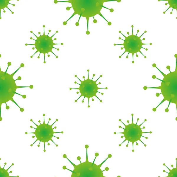 Seamless pattern with illustration of novel Coronavirus 2019-nCoV on white background. Abstract model of nCoV COVID virus. Coronavirus epidemic pattern — Stock Vector