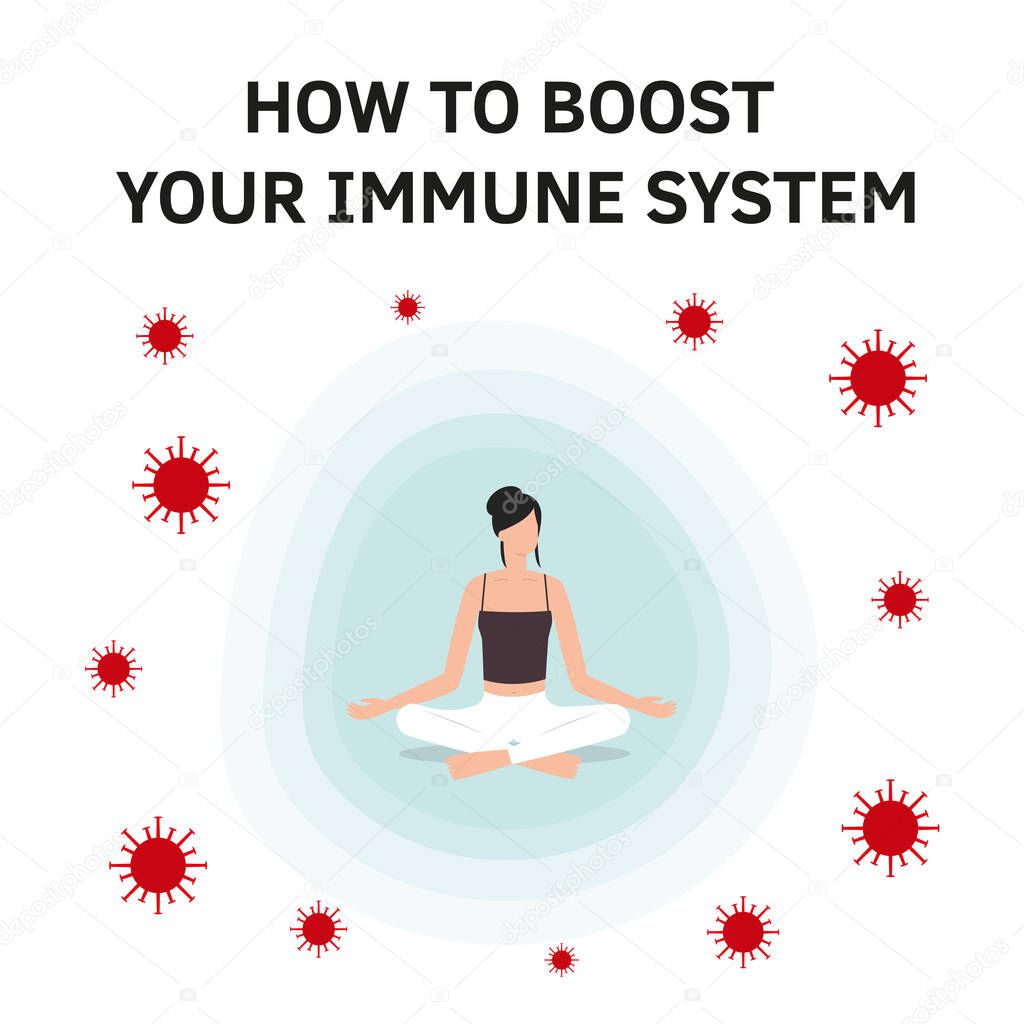 Immune system boost vector illustration. Health bacteria