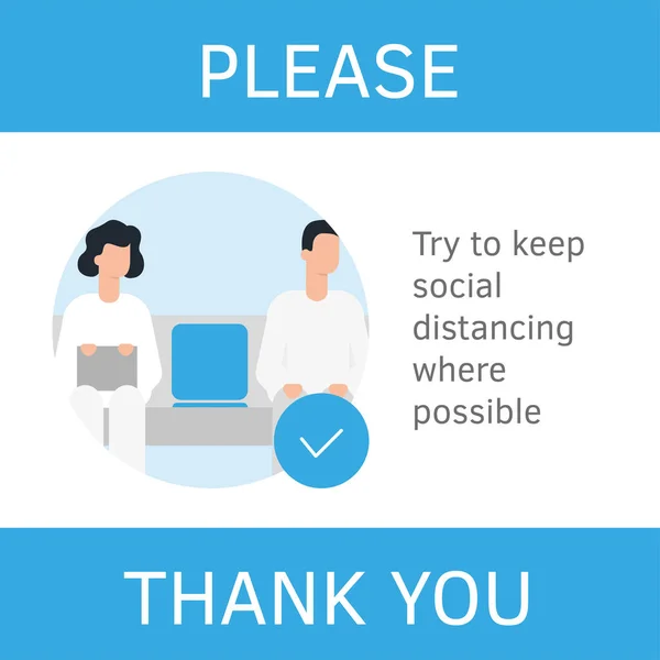 Hommes et femmes à l'aéroport, gare. Gardez une distance sociale sûre de deux mètres. Orientation, recommandation règles de prévention du coronavirus. Conseils de voyage pour les voyageurs avia vols infographie plat vecteur . — Image vectorielle