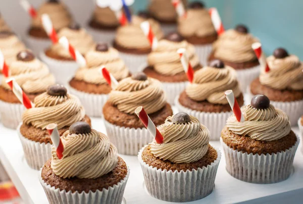 Chocolade gedecoreerde cupcakes — Stockfoto