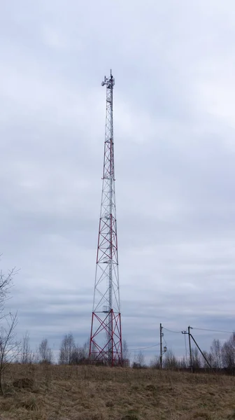 Torre Radio Campo Antenas Comunicación Celular —  Fotos de Stock