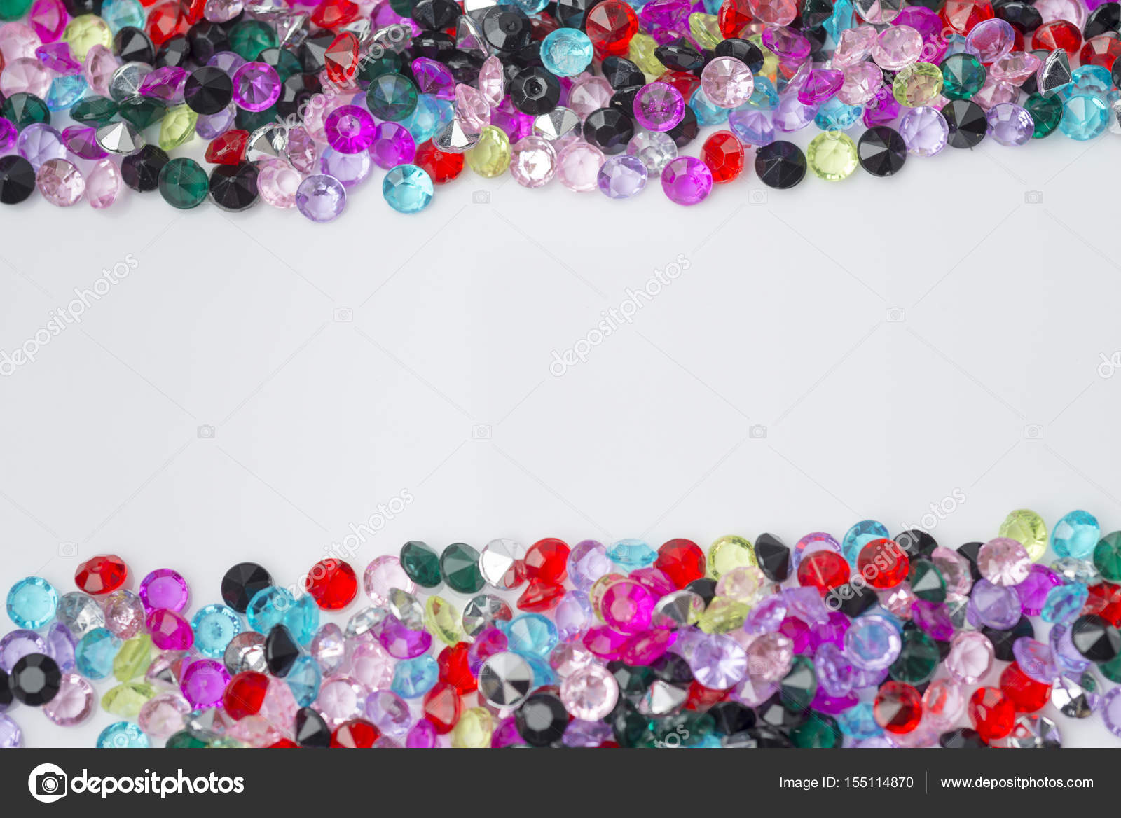Colored Decorative Stones On A White Background Stock Photo