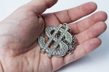 Dolar işareti tutan el.