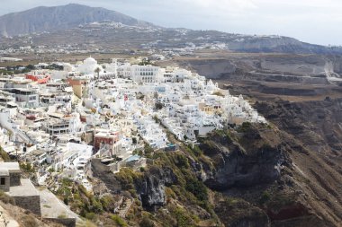 Oia Köyü Adası Santorini, Yunanistan üzerinden ünlü görünüm