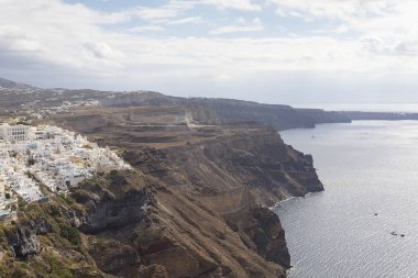 Oia Köyü Adası Santorini, Yunanistan üzerinden ünlü görünüm