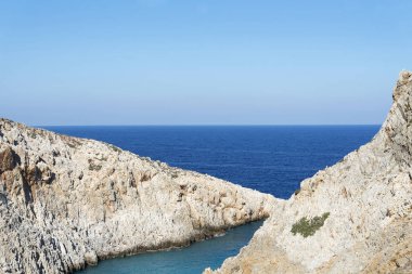 Sandy beach, Bay şeytan, Girit Adası.