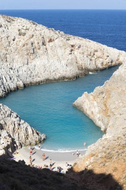 Sandy beach, Bay şeytan, Girit Adası.