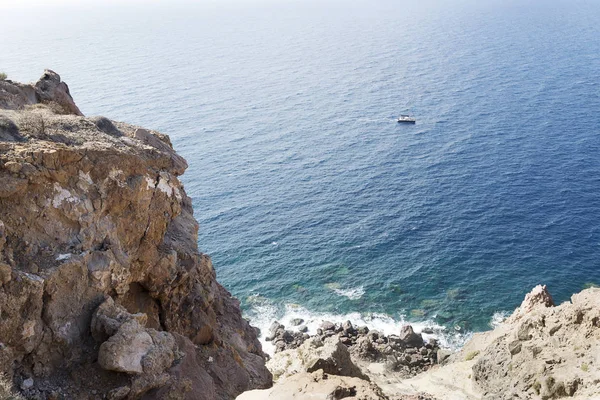 Santorini Island, Yunanistan bakan manzara süpürme