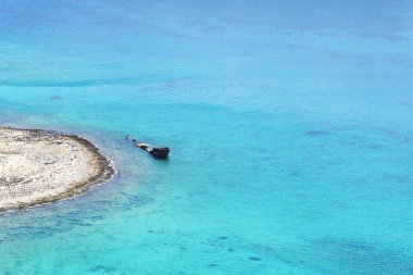 Deniz Manzaralı Gramvousa Kalesi'nin üstünden.