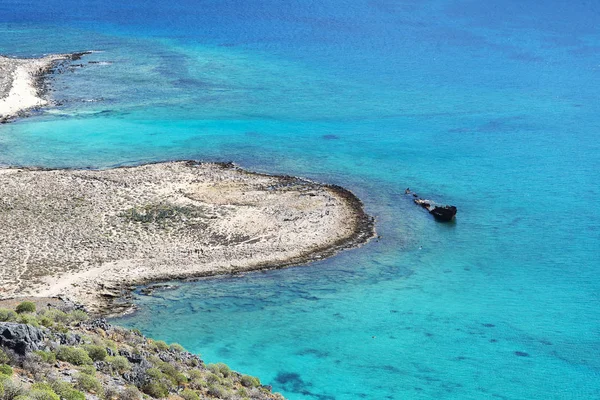 Zee uitzicht vanaf de top van het fort van Gramvousa. — Stockfoto