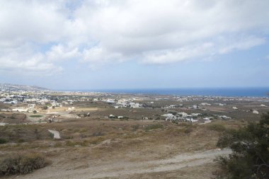 En iyi görüş alanı evde. Santorini Adası.