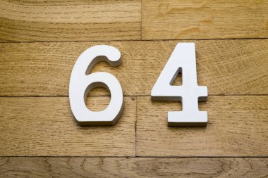 Altmış dört ahşap parke zemin rakamlar.