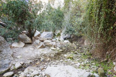 Avakas geçidinde yol, bir sonbahar günü vadide yürüyüş..