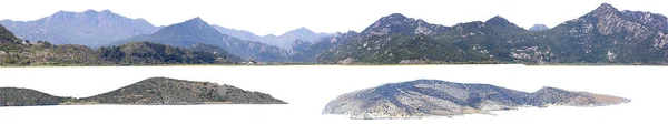 Panorama Ilha Colina Montanha Isolada Sobre Fundo Branco Com Caminho — Fotografia de Stock