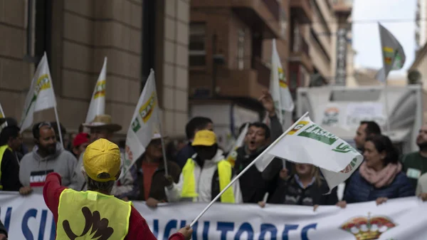 Stor Manifestasjon Bønder Kollapser Byen Murcia Spania Den Februar 2020 – stockfoto