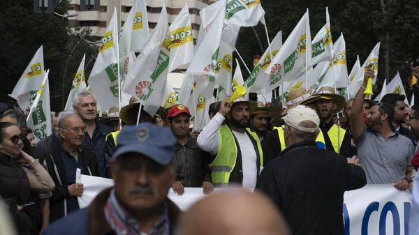 Stor Manifestasjon Bønder Kollapser Byen Murcia Spania Den Februar 2020 – stockfoto