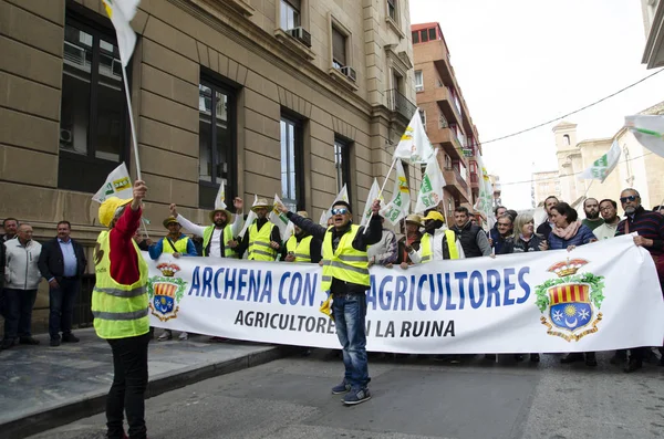 2020 스페인 Murcia 농부들이 쓰러지는 — 스톡 사진