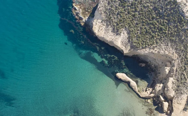 Hermosas Playas España Vistas Desde Aire Con Rocas Acantilados Árboles —  Fotos de Stock
