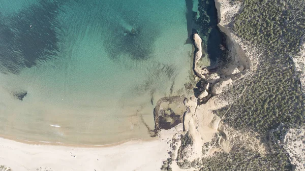 Пляжи Испании Видом Воздуха Скалы Скалы Деревья — стоковое фото