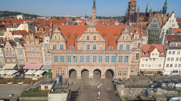 Entrance to the old town of Gdansk at Green gate, Poland.