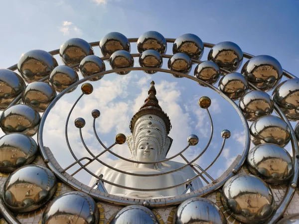 Vackra Fem Sittande Buddha Statyer Det Buddhistiska Klostret Och Templet — Stockfoto