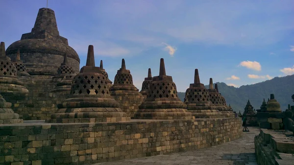 Borobudur Buddhist Stupa Och Tempel Komplex Central Java Indonesien — Stockfoto