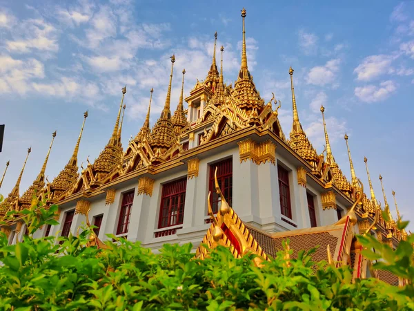 Hermosa Vista Panorámica Del Templo Ratchanaddaram Bangkok Tailandia — Foto de Stock