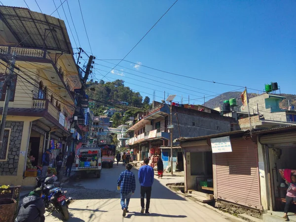 Besisahar Město Výchozí Bod Annapurna Circuit Turistické Trek Nepál Himálaj — Stock fotografie